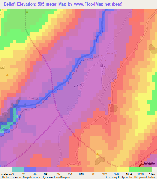 Dellafi,Lebanon Elevation Map
