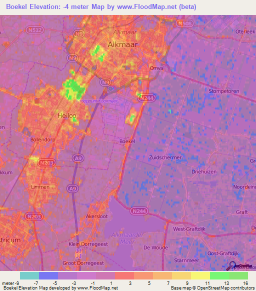 Boekel,Netherlands Elevation Map