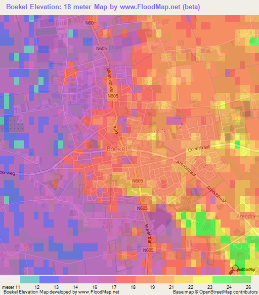 Boekel,Netherlands Elevation Map