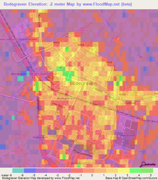 Bodegraven,Netherlands Elevation Map