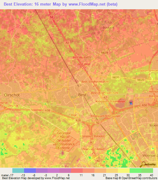 Best,Netherlands Elevation Map