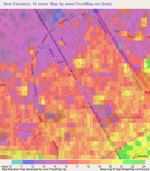 Best,Netherlands Elevation Map
