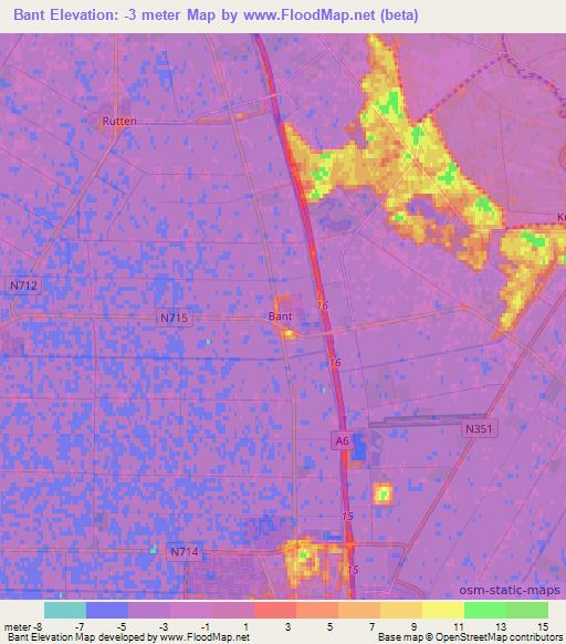 Bant,Netherlands Elevation Map