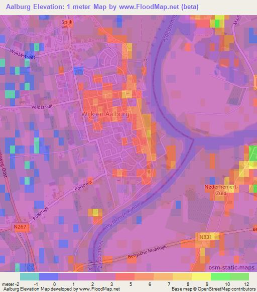 Aalburg,Netherlands Elevation Map