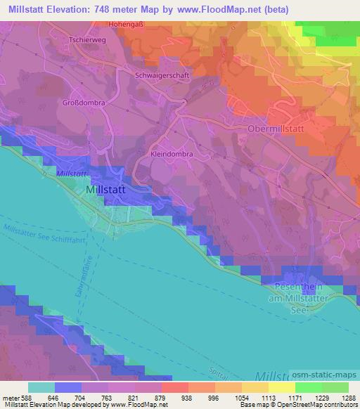 Millstatt,Austria Elevation Map