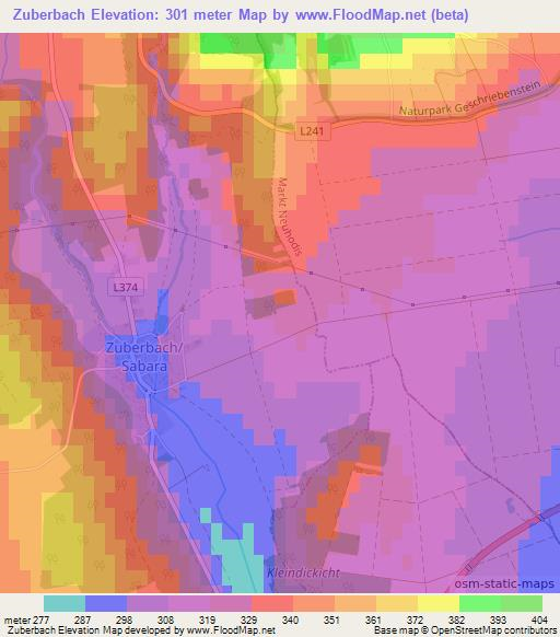 Zuberbach,Austria Elevation Map