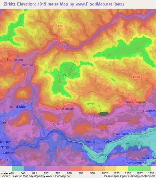 Zirkitz,Austria Elevation Map