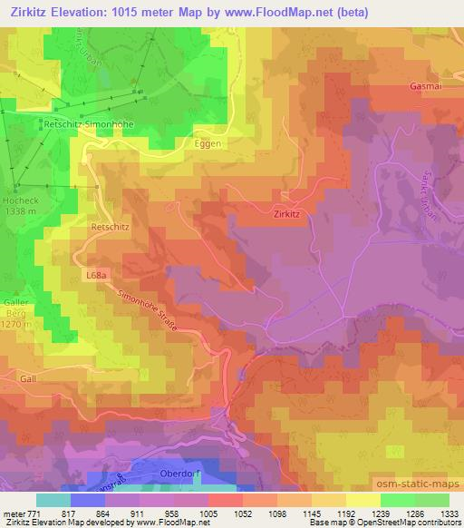 Zirkitz,Austria Elevation Map