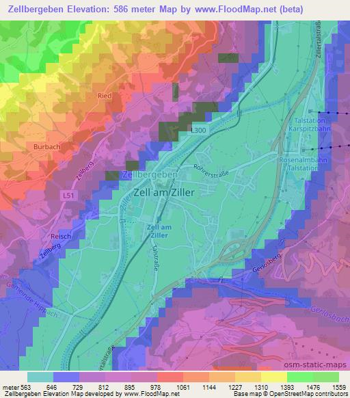 Zellbergeben,Austria Elevation Map