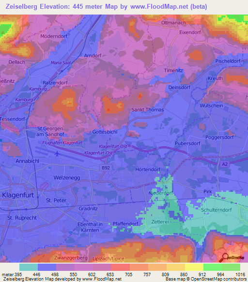 Zeiselberg,Austria Elevation Map