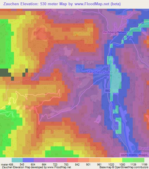 Zauchen,Austria Elevation Map