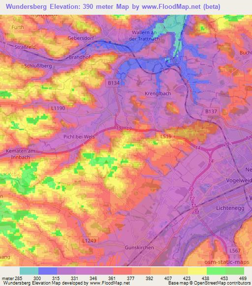 Wundersberg,Austria Elevation Map