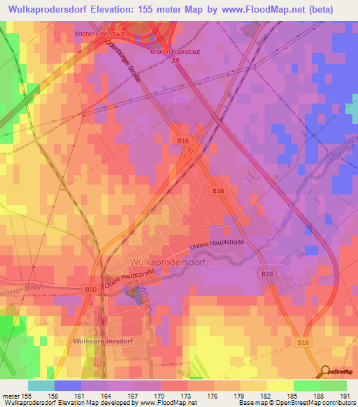 Wulkaprodersdorf,Austria Elevation Map