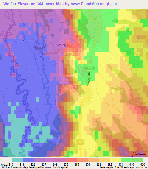 Wolfau,Austria Elevation Map