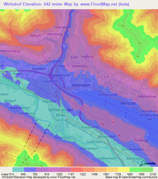 Wirlsdorf,Austria Elevation Map