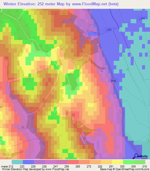 Winten,Austria Elevation Map