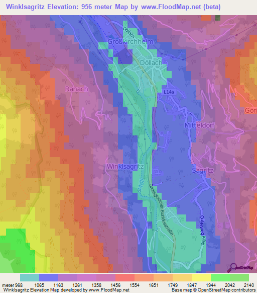 Winklsagritz,Austria Elevation Map