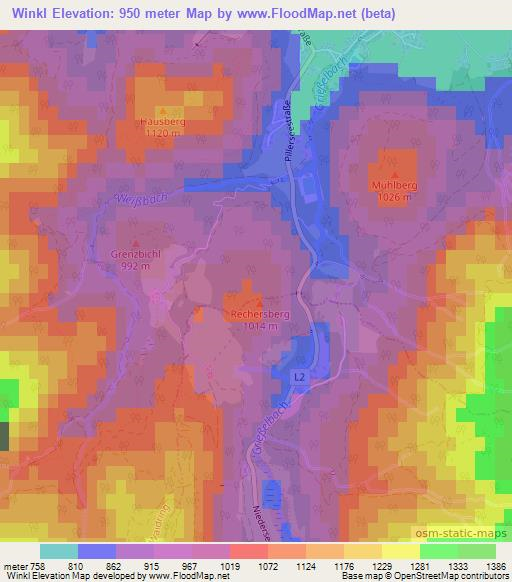 Winkl,Austria Elevation Map