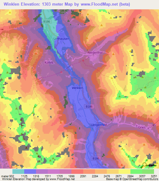 Winklen,Austria Elevation Map