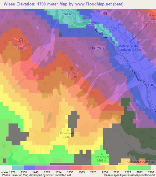 Wiese,Austria Elevation Map