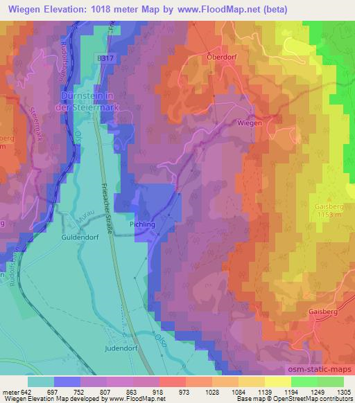 Wiegen,Austria Elevation Map