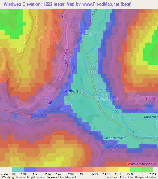 Wiedweg,Austria Elevation Map