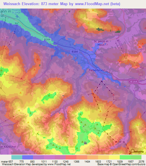 Weissach,Austria Elevation Map