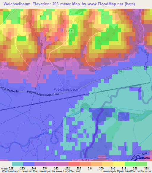 Weichselbaum,Austria Elevation Map