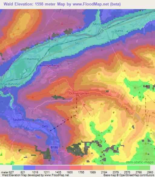 Wald,Austria Elevation Map