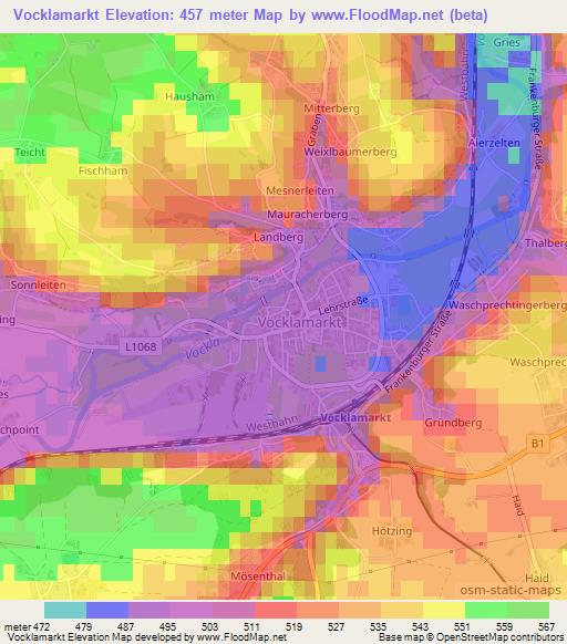 Vocklamarkt,Austria Elevation Map