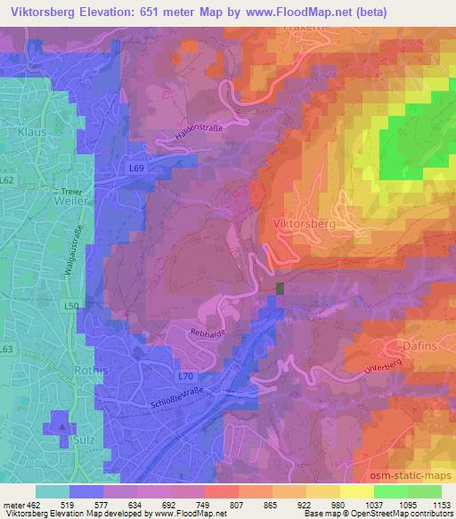 Viktorsberg,Austria Elevation Map