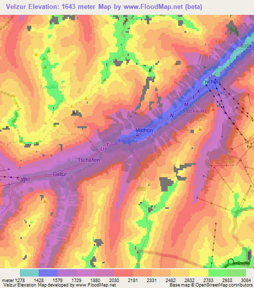 Velzur,Austria Elevation Map
