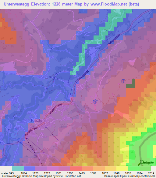 Unterwestegg,Austria Elevation Map