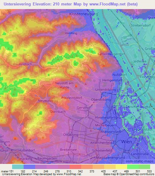 Untersievering,Austria Elevation Map