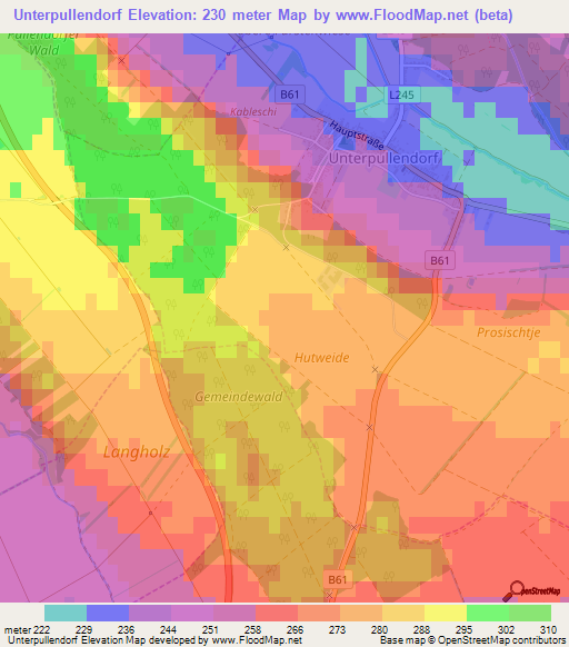 Unterpullendorf,Austria Elevation Map