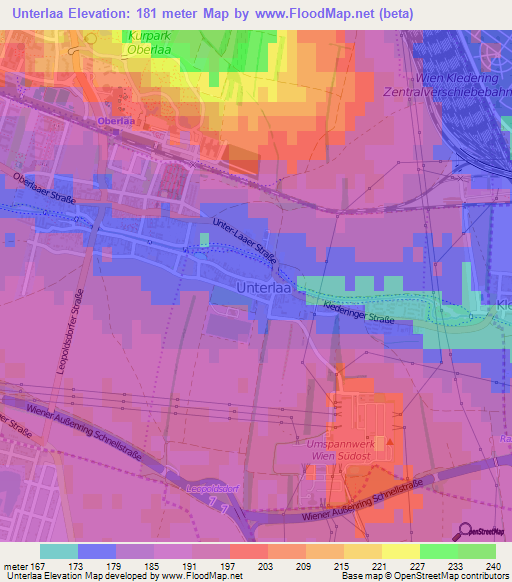 Unterlaa,Austria Elevation Map