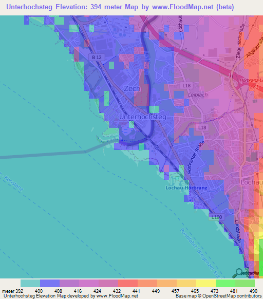 Unterhochsteg,Austria Elevation Map