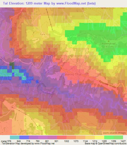 Tal,Austria Elevation Map