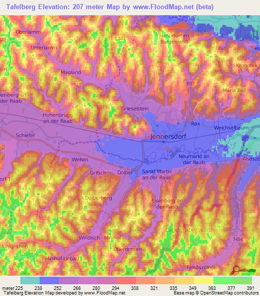 Tafelberg,Austria Elevation Map
