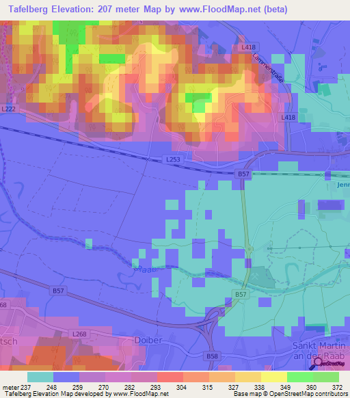 Tafelberg,Austria Elevation Map