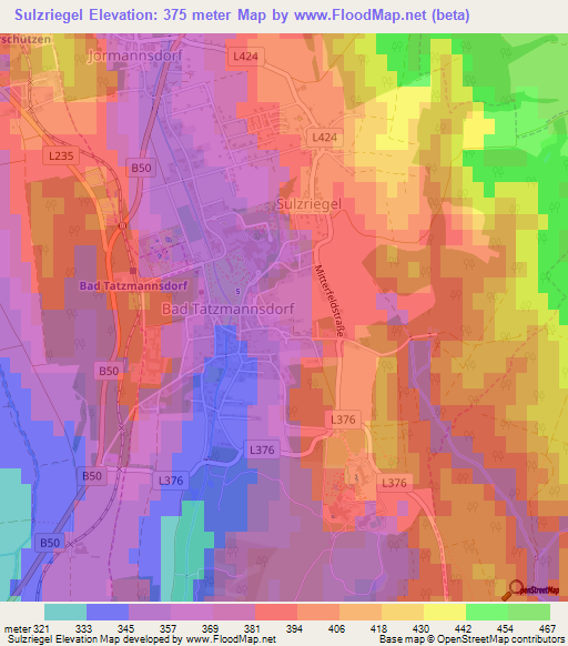 Sulzriegel,Austria Elevation Map