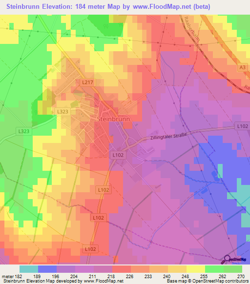 Steinbrunn,Austria Elevation Map