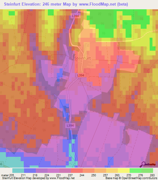 Steinfurt,Austria Elevation Map