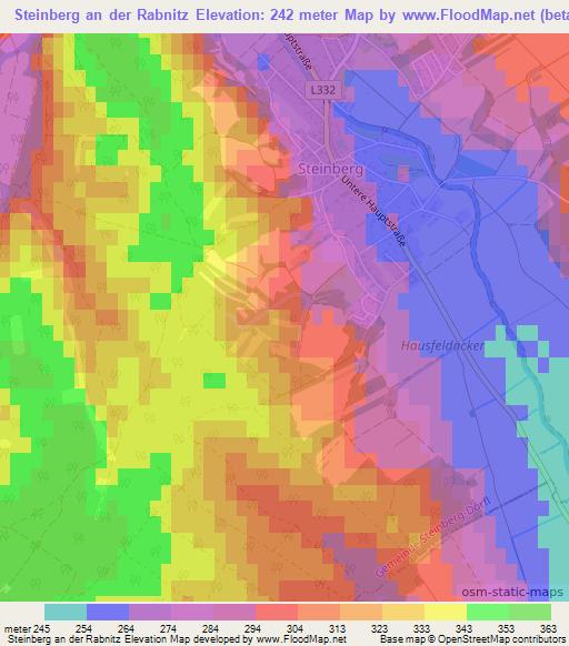 Steinberg an der Rabnitz,Austria Elevation Map