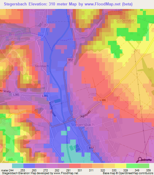 Stegersbach,Austria Elevation Map