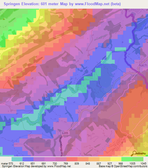 Springen,Austria Elevation Map