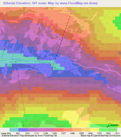 Silbertal,Austria Elevation Map