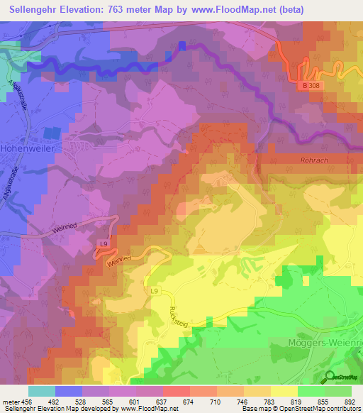 Sellengehr,Austria Elevation Map