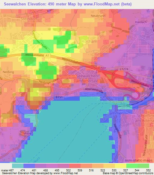 Seewalchen,Austria Elevation Map
