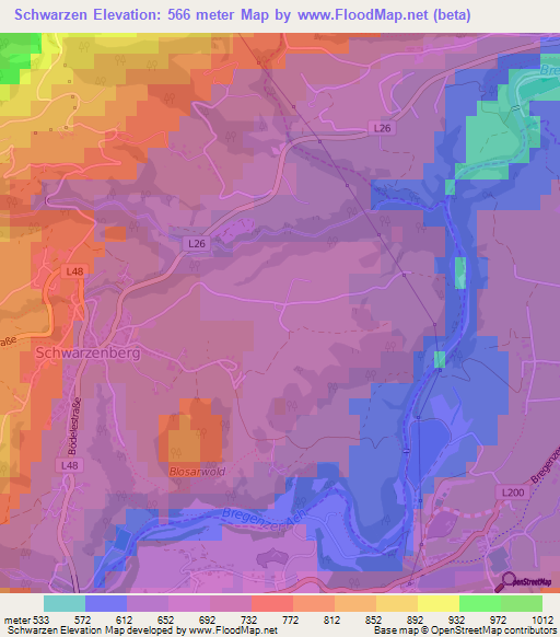 Schwarzen,Austria Elevation Map